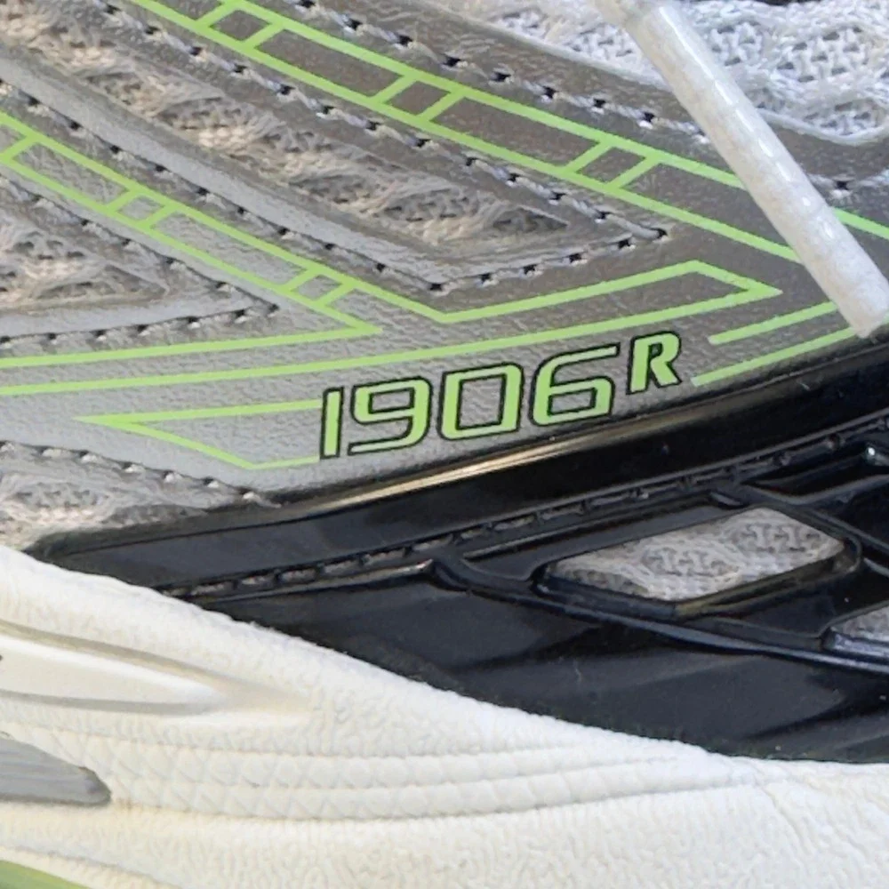 New Balance 1906R Boys 5.5 Silver Lime Green Metallic Running Shoes GC1906CQ